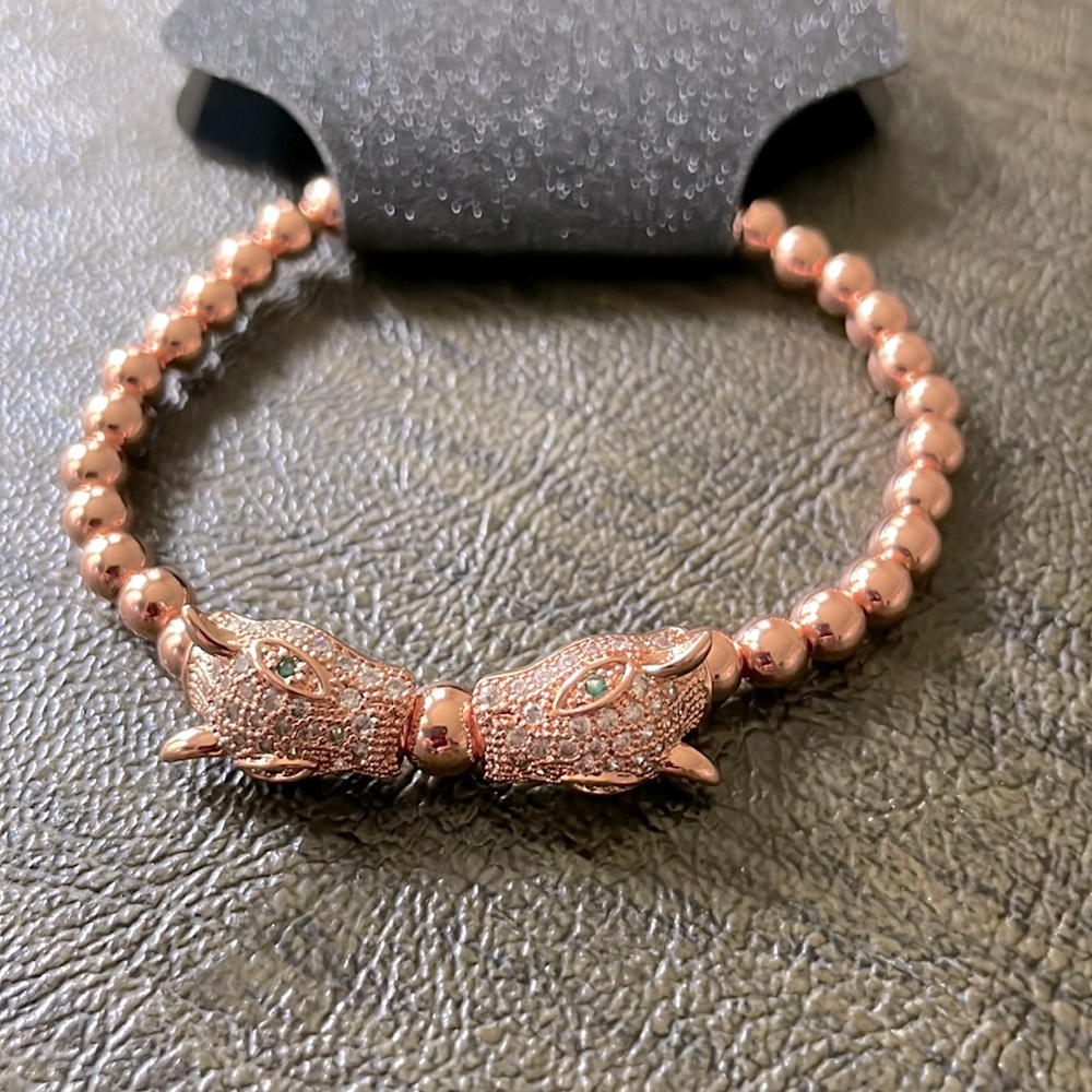 NWT Animal Head Rose Gold Beads Bracelet